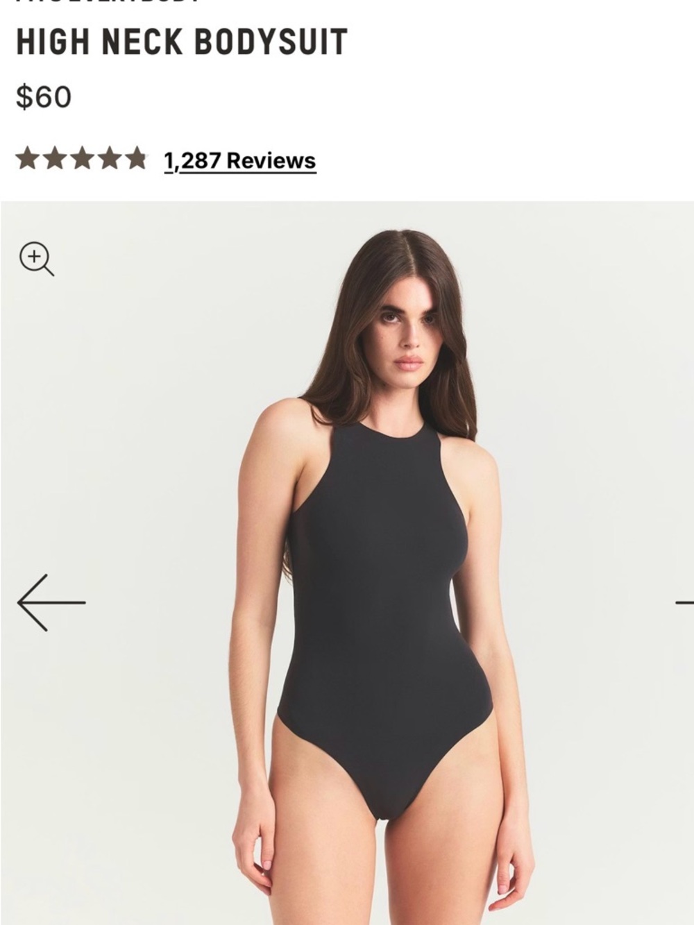 SKIMS High Neck Black Bodysuit - Onyx